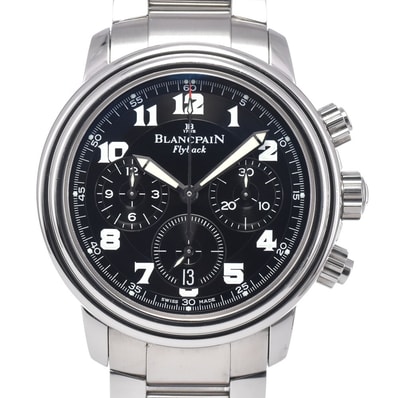 ブランパン Blancpain 2185F-1130-71 レマン フライバック クロノグラフ ブラック 自動巻き メンズ 美品 箱付き 腕時計 R#149301