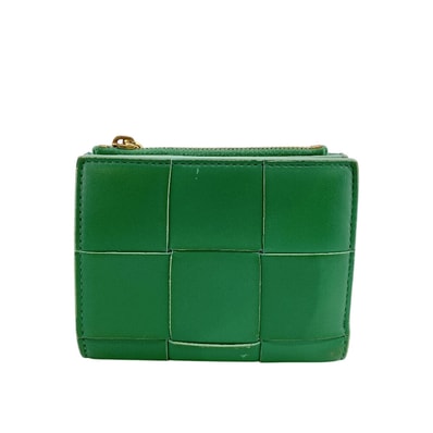 ボッテガヴェネタ BOTTEGAVENETA 二つ折り財布 カセット グリーン