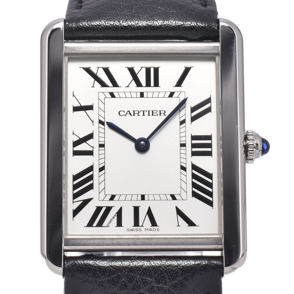 カルティエ CARTIER WSTA0028 タンクソロ LM シルバー クォーツ メンズ 美品 保証書付き 腕時計 J#150050