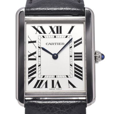 カルティエ CARTIER WSTA0028 タンクソロ LM シルバー クォーツ メンズ 美品 保証書付き 腕時計 J#150050