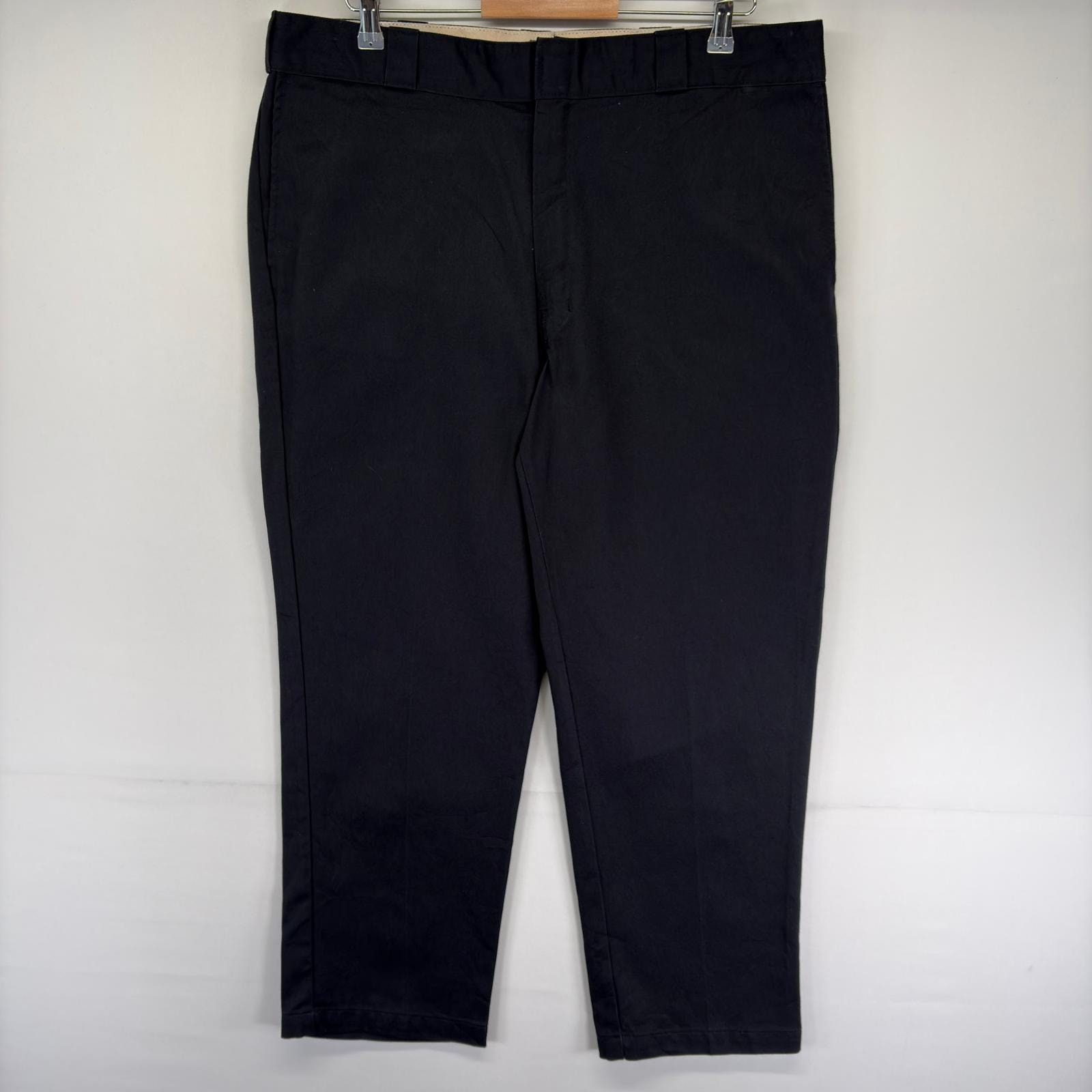 古着 ディッキーズ Dickies パンツ チノパン スラックス ワンポイント ストレート 874 大きいサイズ w40 L30  ブラック系 メンズ
