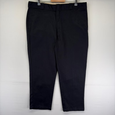 古着 ディッキーズ Dickies パンツ チノパン スラックス ワンポイント ストレート 874 大きいサイズ w40 L30 ブラック系 メンズ