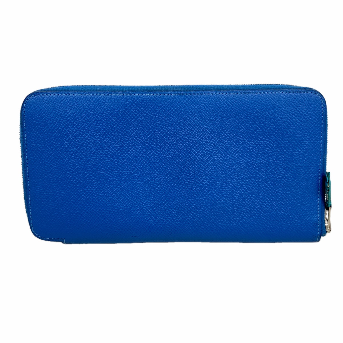 ★最終価格★SALE【6ie6716】エルメス 長財布 アザップロングシルクイン ヴォーエプソン ブルーザンジバル シルバー金具 □Q刻印【中古】メンズ レディース ユニセックス