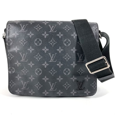 ルイヴィトン LOUIS VUITTON ディストリクト PM NM M44000 モノグラムエクリプス カバン 斜め掛け メッセンジャーバッグ フラップ ショルダーバッグ モノグラムエクリプスキャンバス ブラック