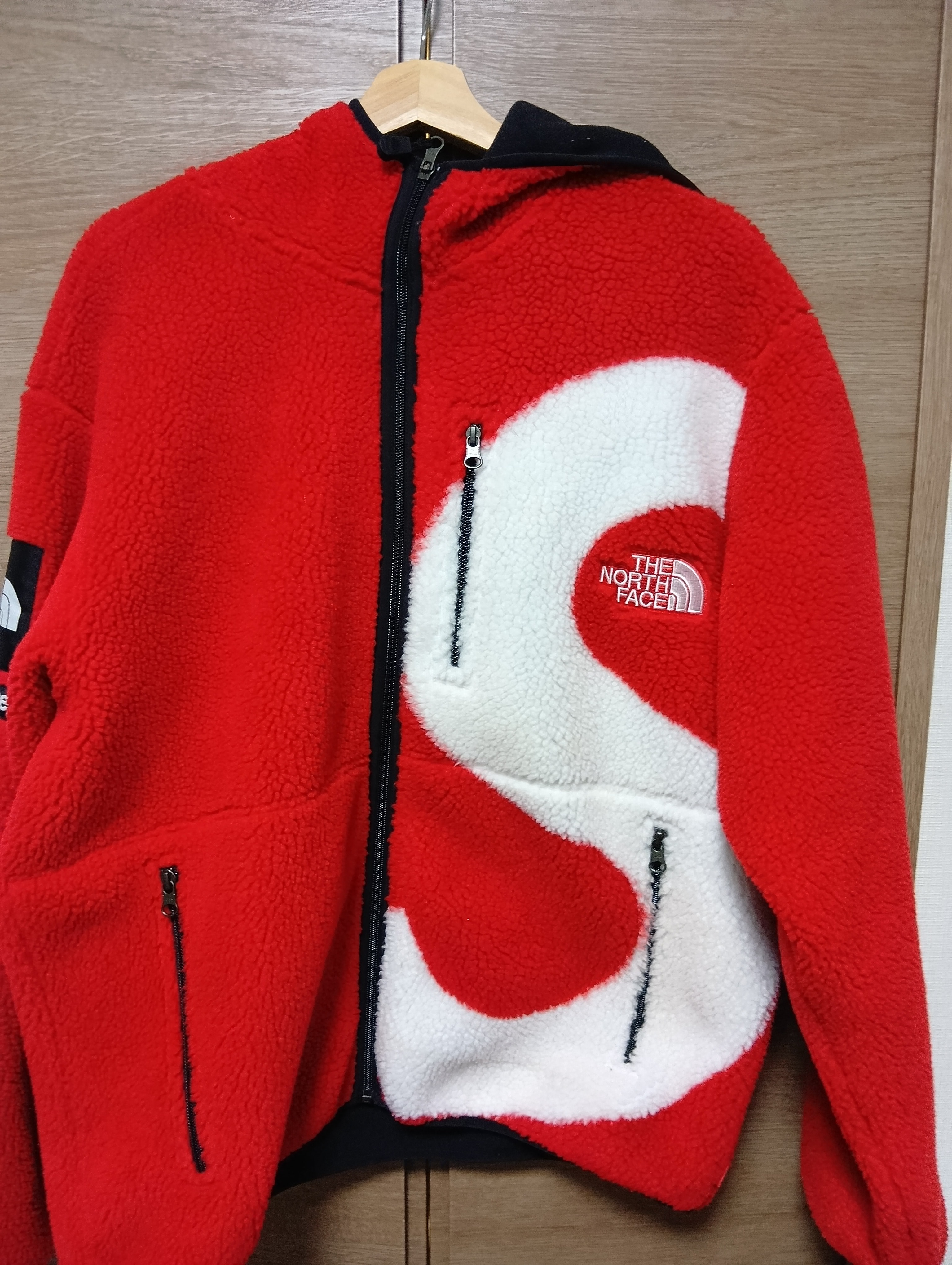 Supreme x The North Face S Logo Hooded Fleece Jacket "Red"