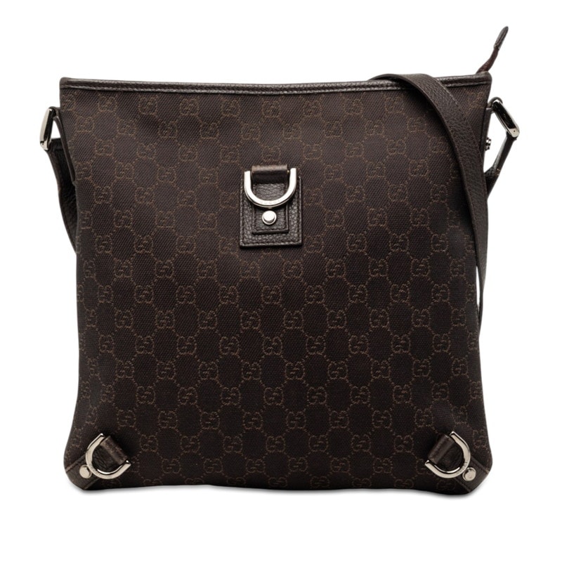 グッチ GGキャンバス アビー 斜め掛け ショルダーバッグ 268642 ブラウン キャンバス レザー レディース GUCCI 【中古】