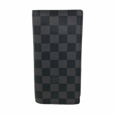 【6hf5943】ルイヴィトン 長財布 ダミエ・グラフィット ポルトフォイユブラザ N62665 ブラック グレー【中古】メンズ