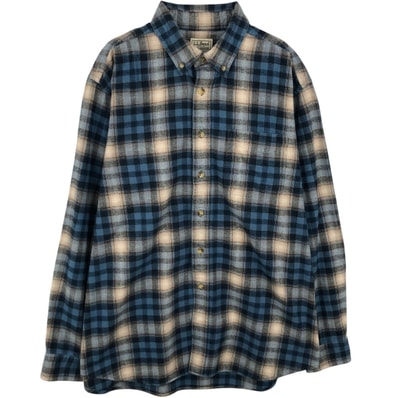 古着 90~00年代 エルエルビーン L.L.Bean オンブレチェック 長袖 ボタンダウン ライトネルチェックシャツ メンズL相当 ヴィンテージ/eaa637652