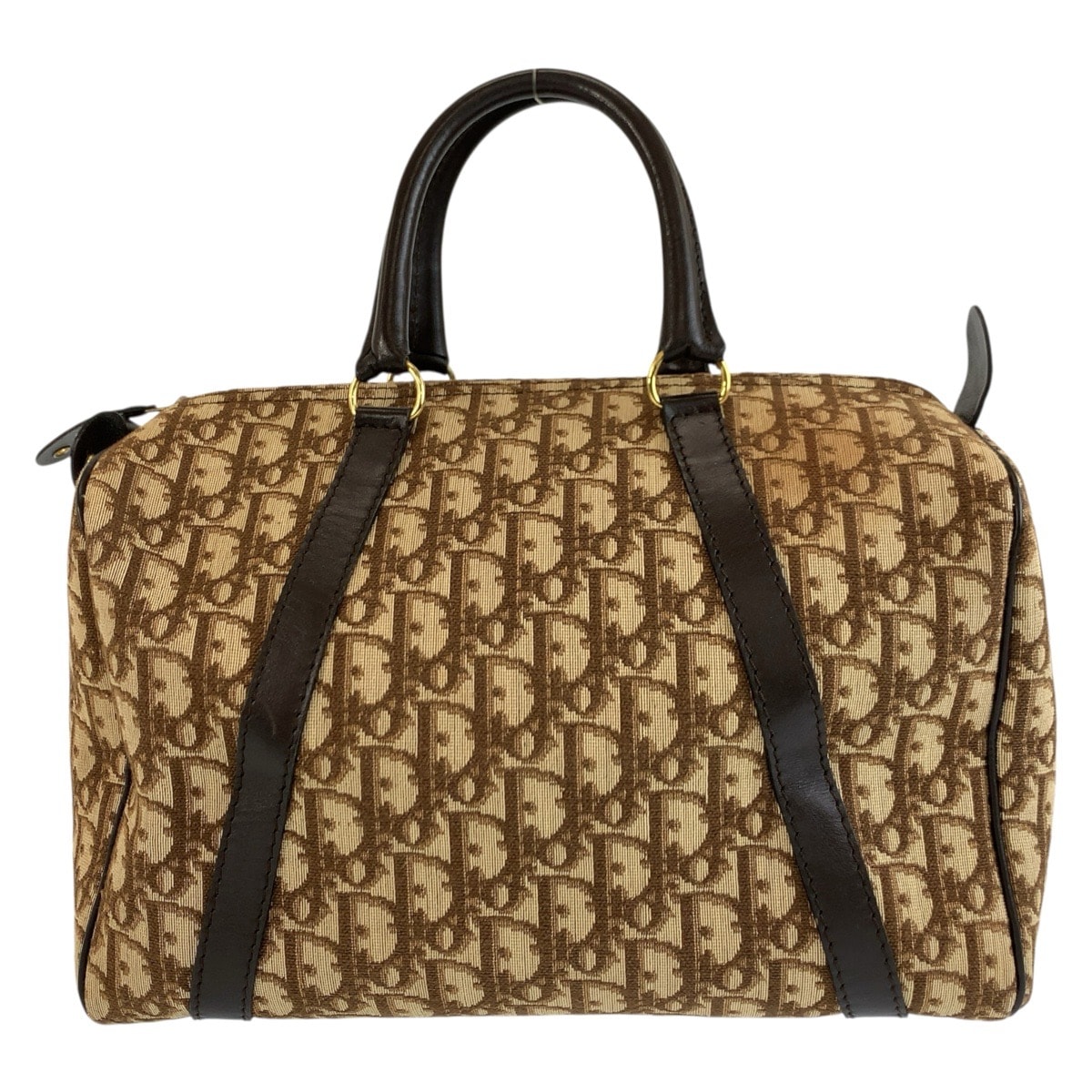 美品 Christian Dior クリスチャンディオール ヴィンテージ トロッター ブラウン ゴールド金具 キャンバス ハンドバッグ ボストンバッグ 604294 【中古】