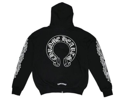 Chrome Hearts Horseshoe Floral Cross Zip-Up Hoodie "Black"
