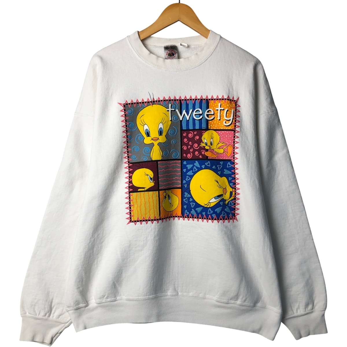 古着 90年代 フルーツオブザルーム FRUIT OF THE LOOM Looney Tunes ルーニー テューンズ トゥイーティー キャラクタースウェットシャツ トレーナー USA製 メンズXXL相当 ヴィンテージ/eaa589043