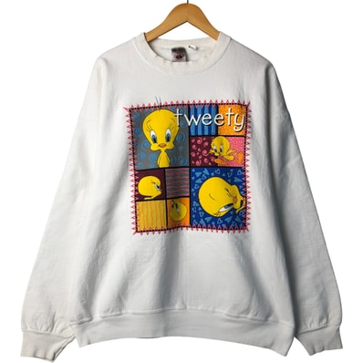 古着 90年代 フルーツオブザルーム FRUIT OF THE LOOM Looney Tunes ルーニー テューンズ トゥイーティー キャラクタースウェットシャツ トレーナー USA製 メンズXXL相当 ヴィンテージ/eaa589043