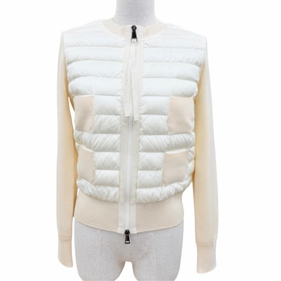 極美品 モンクレール ダウンジャケット CARDIGAN アイボリー XS