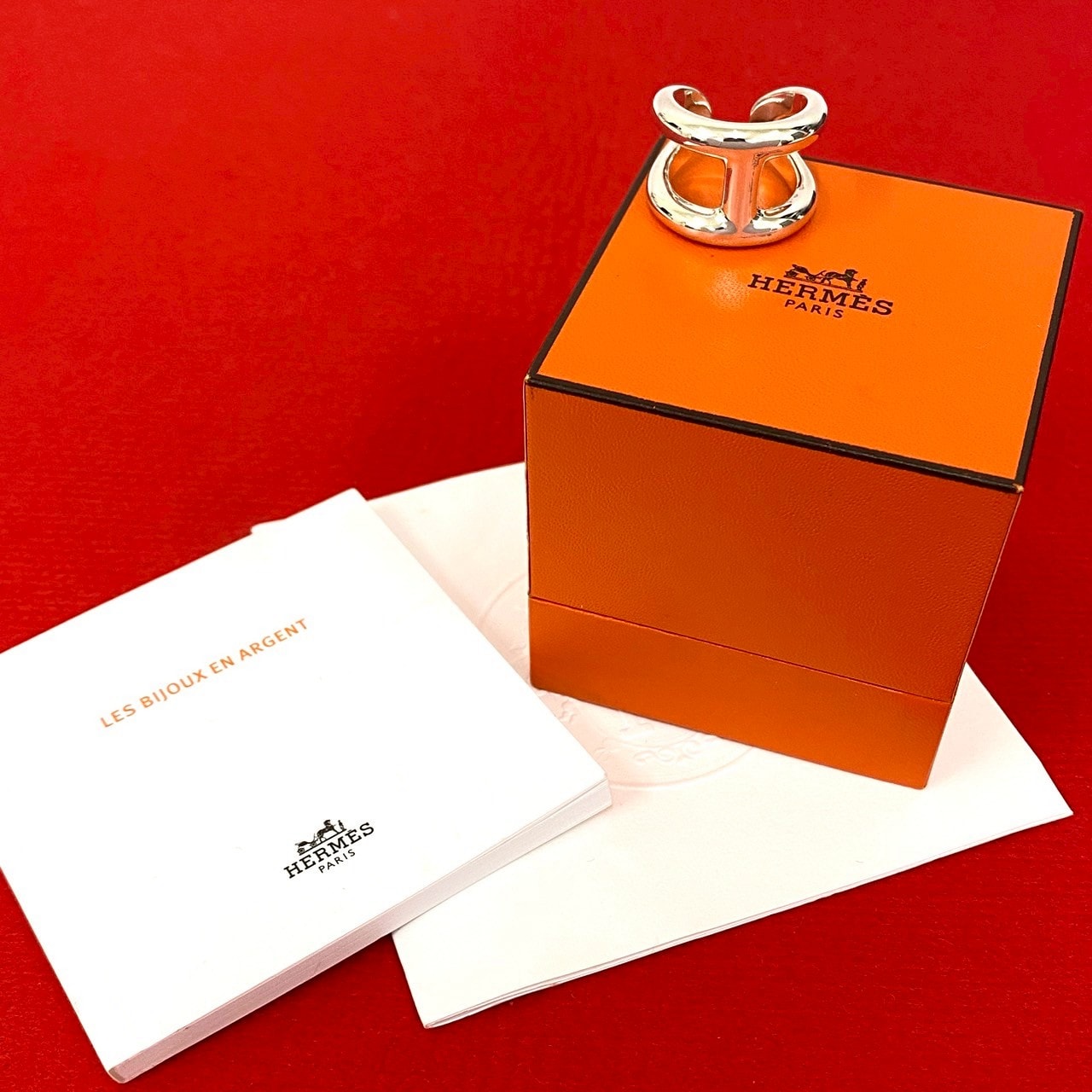 HERMES エルメス オスモズ GM シルバー925 リング・指輪 17号 シルバー
 31565