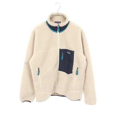パタゴニア patagonia クラシック レトロX ボア フリース 衣料品 アウター ポリエステル メンズ アイボリー系 / ネイビー系 23056 【中古】
