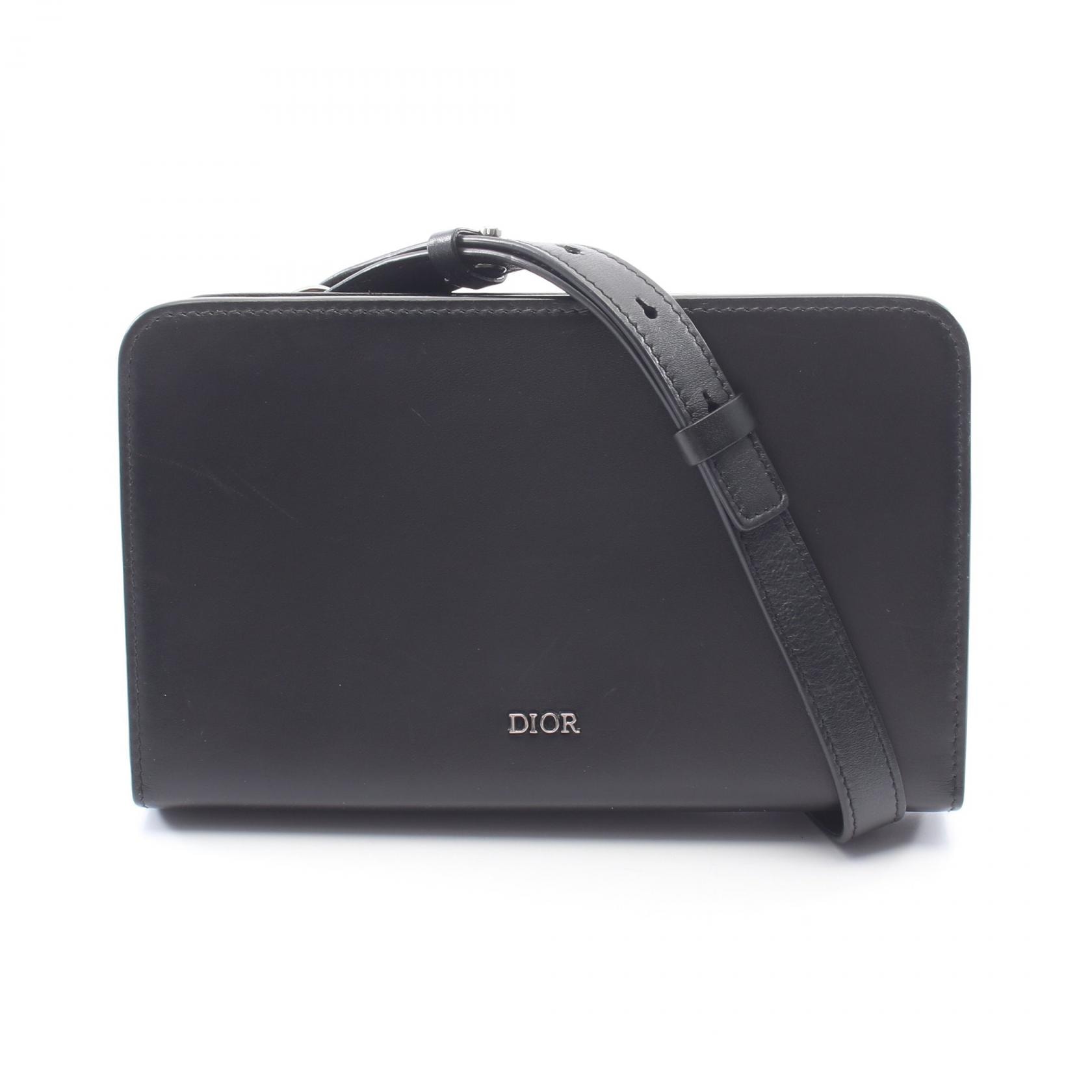 ディオール Dior DIAL DIOR ULTRA スモール ショルダーバッグ バッグ レザー メンズ ブラック系 【中古】