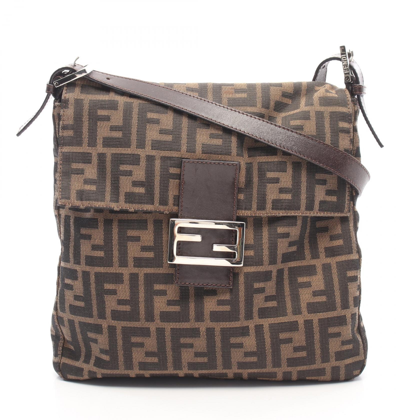 フェンディ FENDI ズッカ ショルダーバッグ バッグ キャンバス レザー レディース ブラウン系 / ブラック系 26730 【中古】