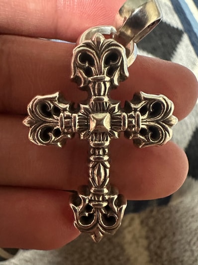 Chrome Hearts Filigree Cross Pendant XS with Plain Bail "Silver"