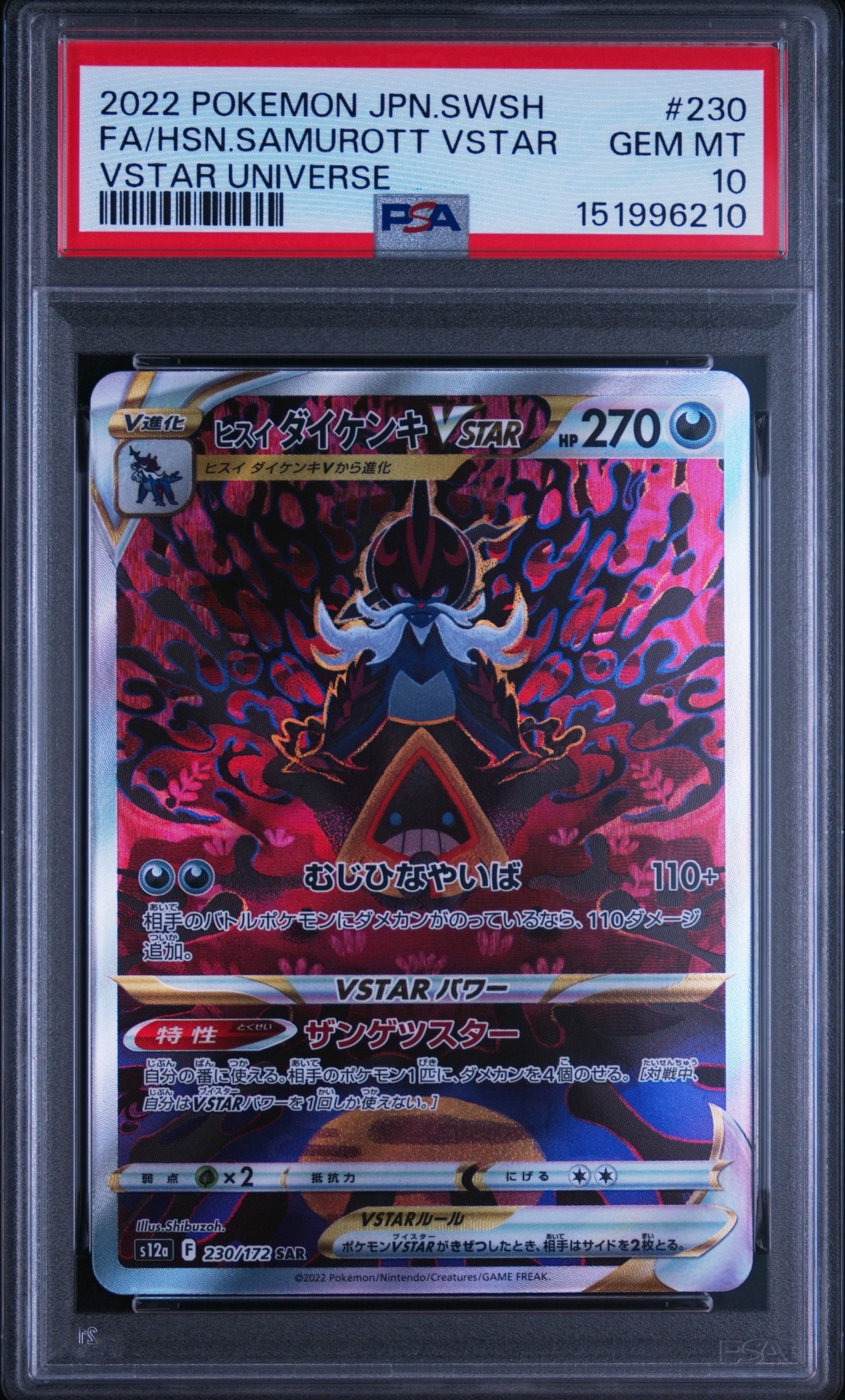 ヒスイダイケンキVSTAR SAR[s12a 230/172](ハイクラスパック「VSTARユニバース」)