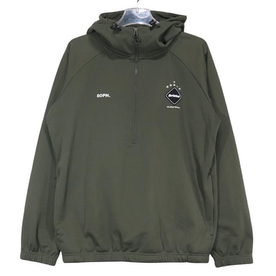 F.C.REAL BRISTOL PDK Half Zip Hooded Top "Khaki"