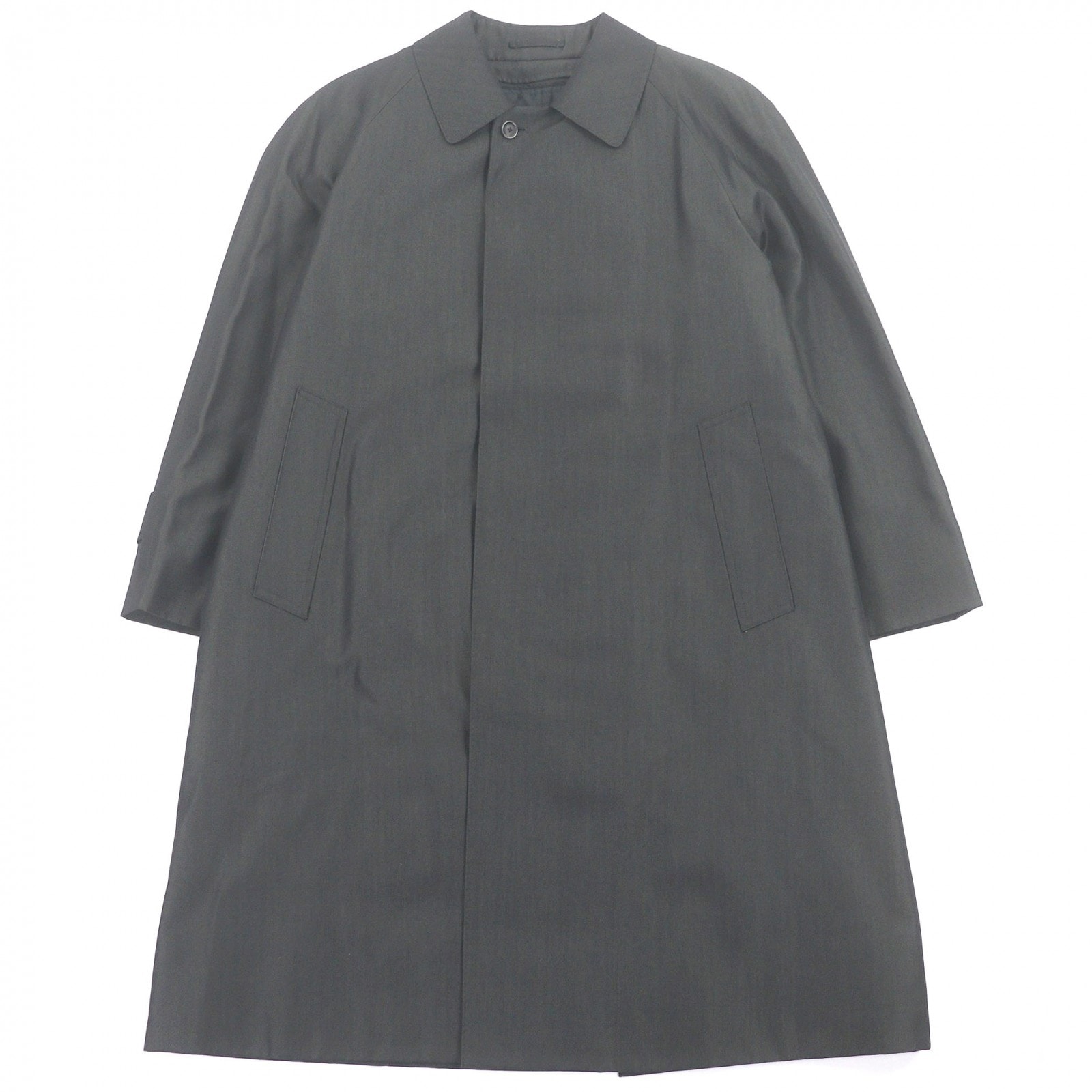 極美品 バーバリーロンドン ステンカラーコート チャコールグレー