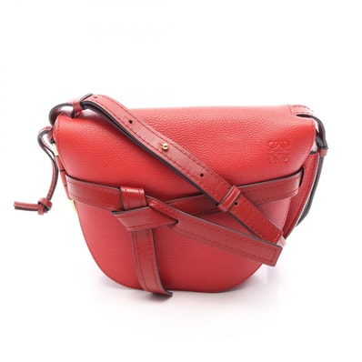 ロエベ LOEWE GATE BAG ゲートバッグ スモール ショルダーバッグ バッグ レザー レディース レッド系 【中古】
