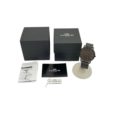 COACH コーチ 腕時計 クォーツ ステンレススチール ブラック チャールズ 箱・取説付