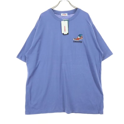 未使用 CONVERSE コンバース コットン ワンポイント刺繍 半袖 Tシャツ 3L ブルー系