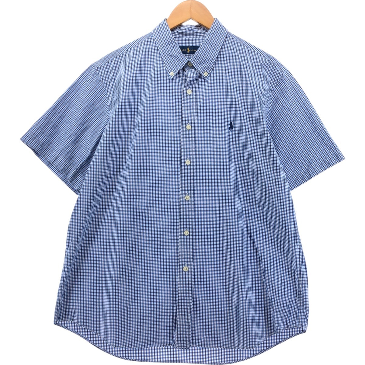 古着 ラルフローレン Ralph Lauren 半袖 ボタンダウン チェックシャツ メンズXL相当/eaa553850