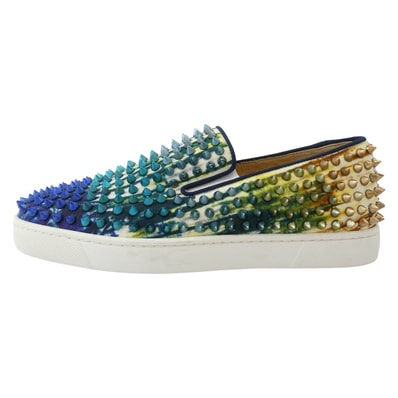 Christian Louboutin クリスチャンルブタン スニーカー マルチカラー スタッズ スリッポン スニーカー マルチカラー系 39【中古】