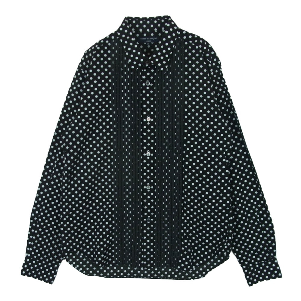 COMME des GARCONS HOMME コムデギャルソンオム 07SS HS-B011 AD2006 ドット フロントデザイン 長袖 ドレス シャツ ブラック系 ホワイト系 M【中古】