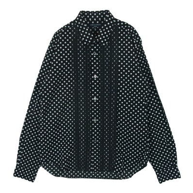 COMME des GARCONS HOMME コムデギャルソンオム 07SS HS-B011 AD2006 ドット フロントデザイン 長袖 ドレス シャツ ブラック系 ホワイト系 M【中古】