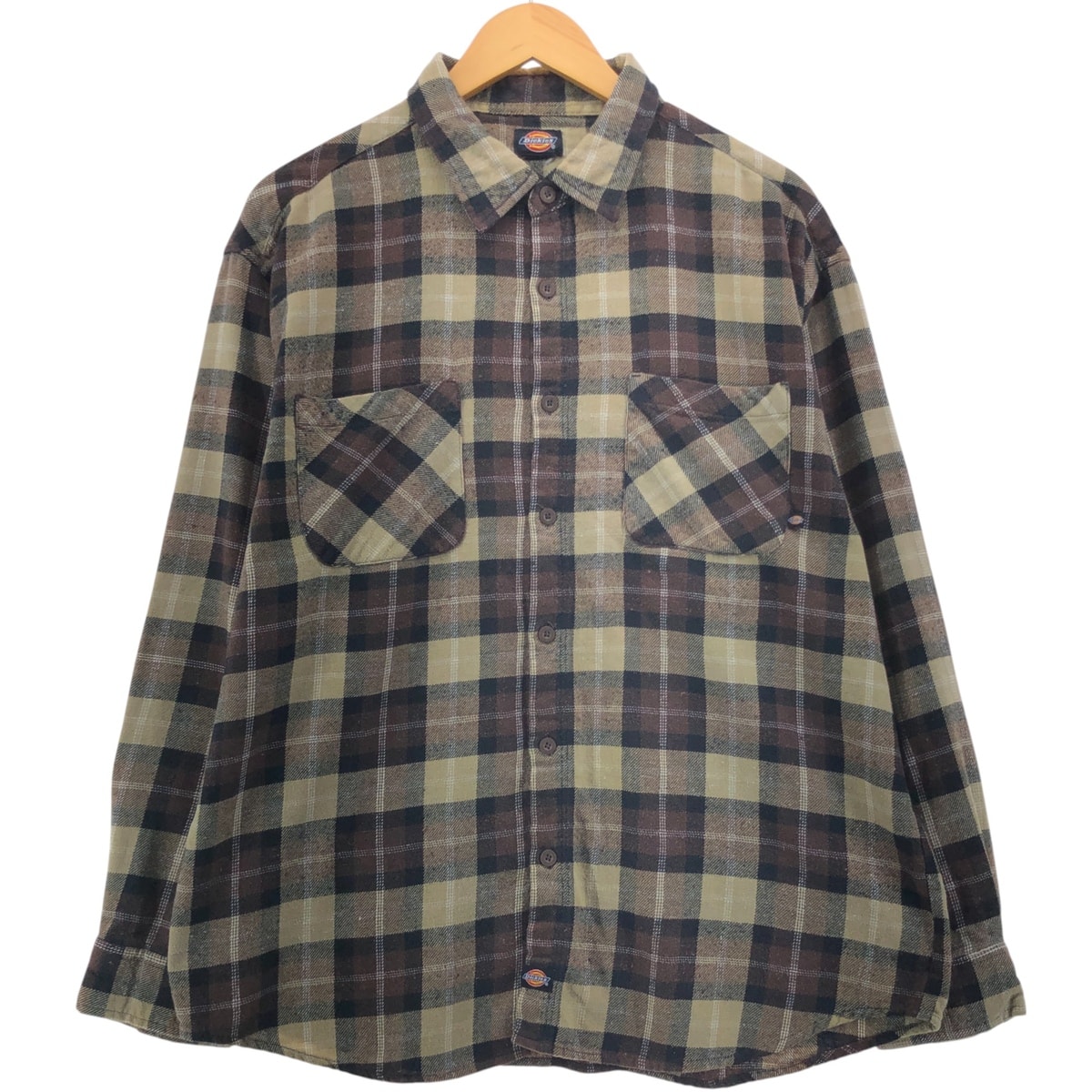 古着 ディッキーズ Dickies 長袖 ライトネルチェックシャツ メンズXL相当/eaa551985