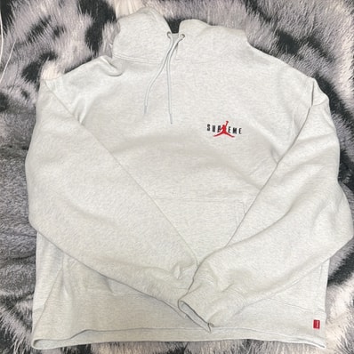 Supreme x Jordan Hooded Sweatshirt "Ash Grey" HF0836-051