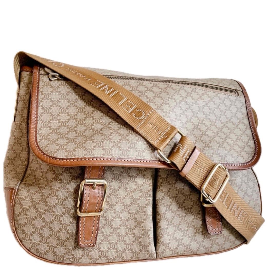 CELINE セリーヌ マカダム ショルダーバッグ メッセンジャーバッグ