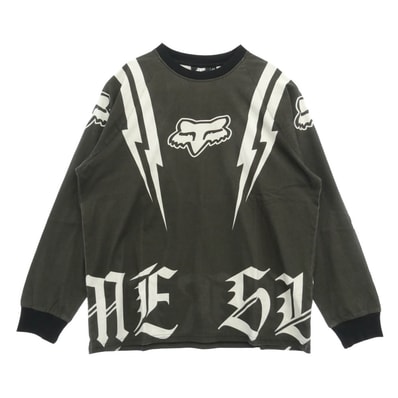 Supreme シュプリーム 25AW FOX RACING L/S TOP フォックスレーシング ロゴプリント 長袖Tシャツ ブラック系 M【極上美品】【中古】