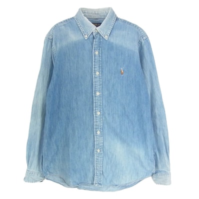 POLO RALPH LAUREN ポロ・ラルフローレン その他トップス ボタンダウン BD デニム シャツ インディゴブルー系 S【中古】