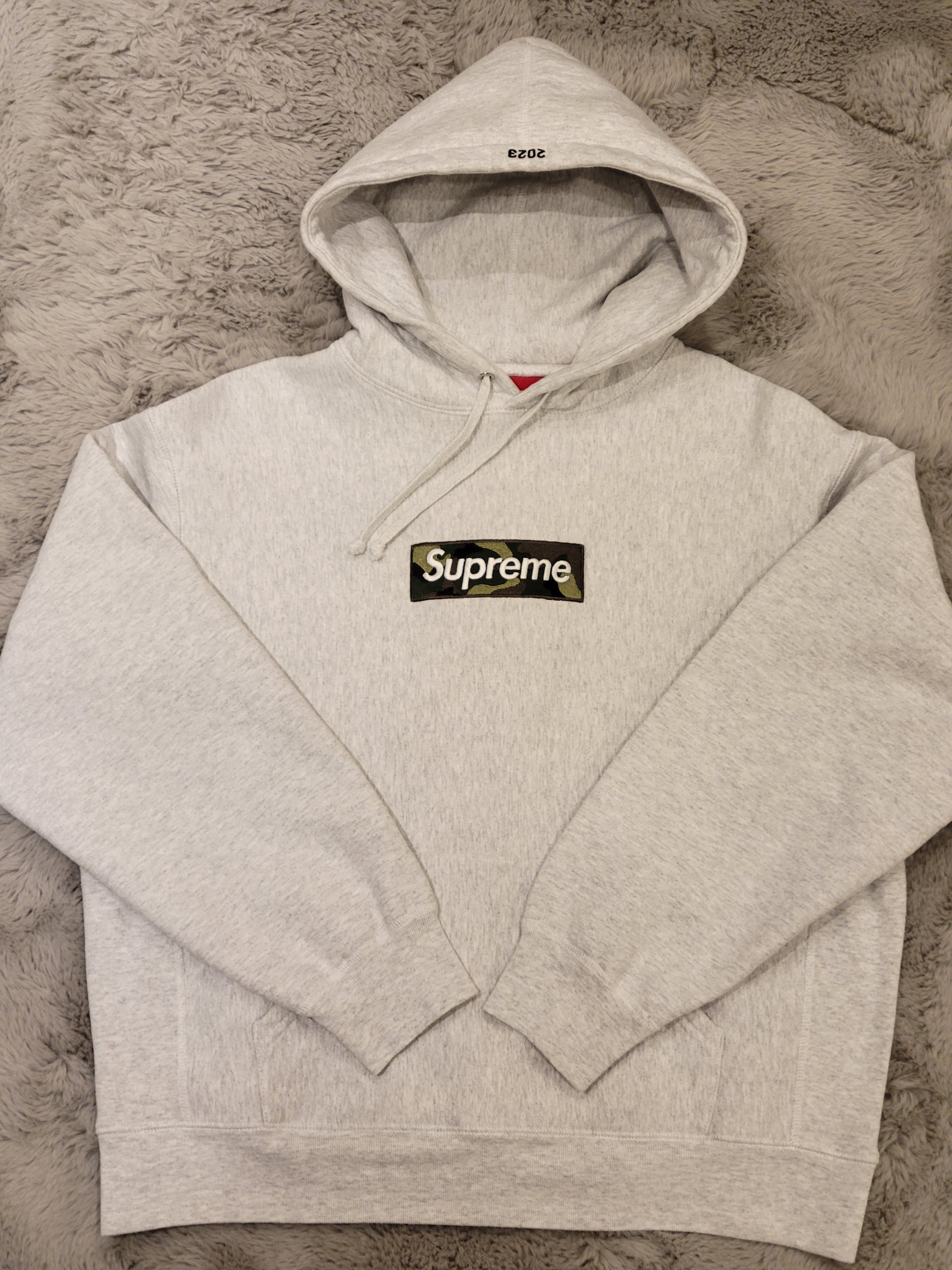Supreme Box Logo Hooded Sweatshirt "Ash Grey" (23FW)