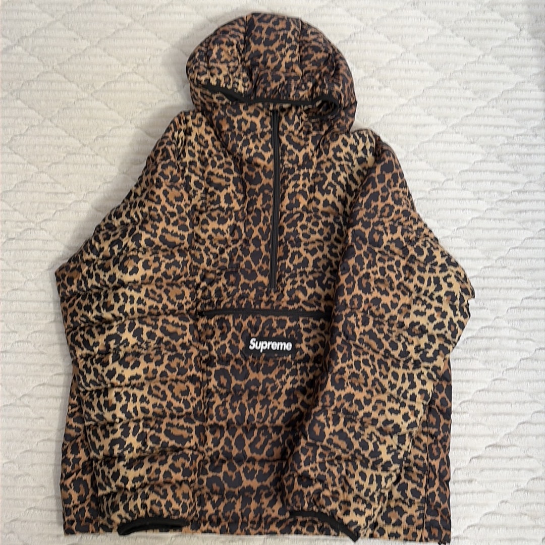 Supreme Micro Down Half Zip Hooded Pullover "Leopard"