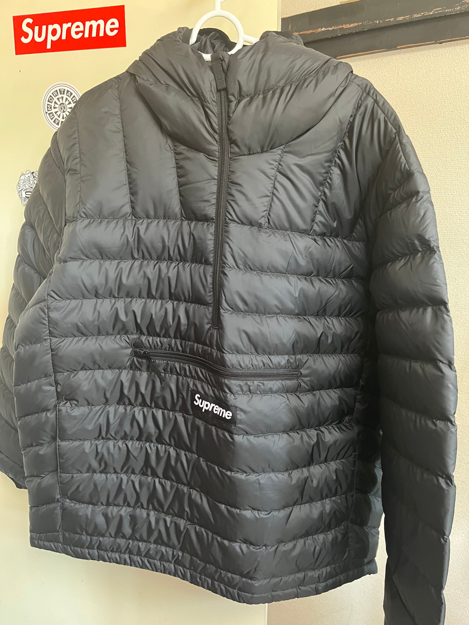 Supreme Micro Down Half Zip Hooded Pullover "Black"