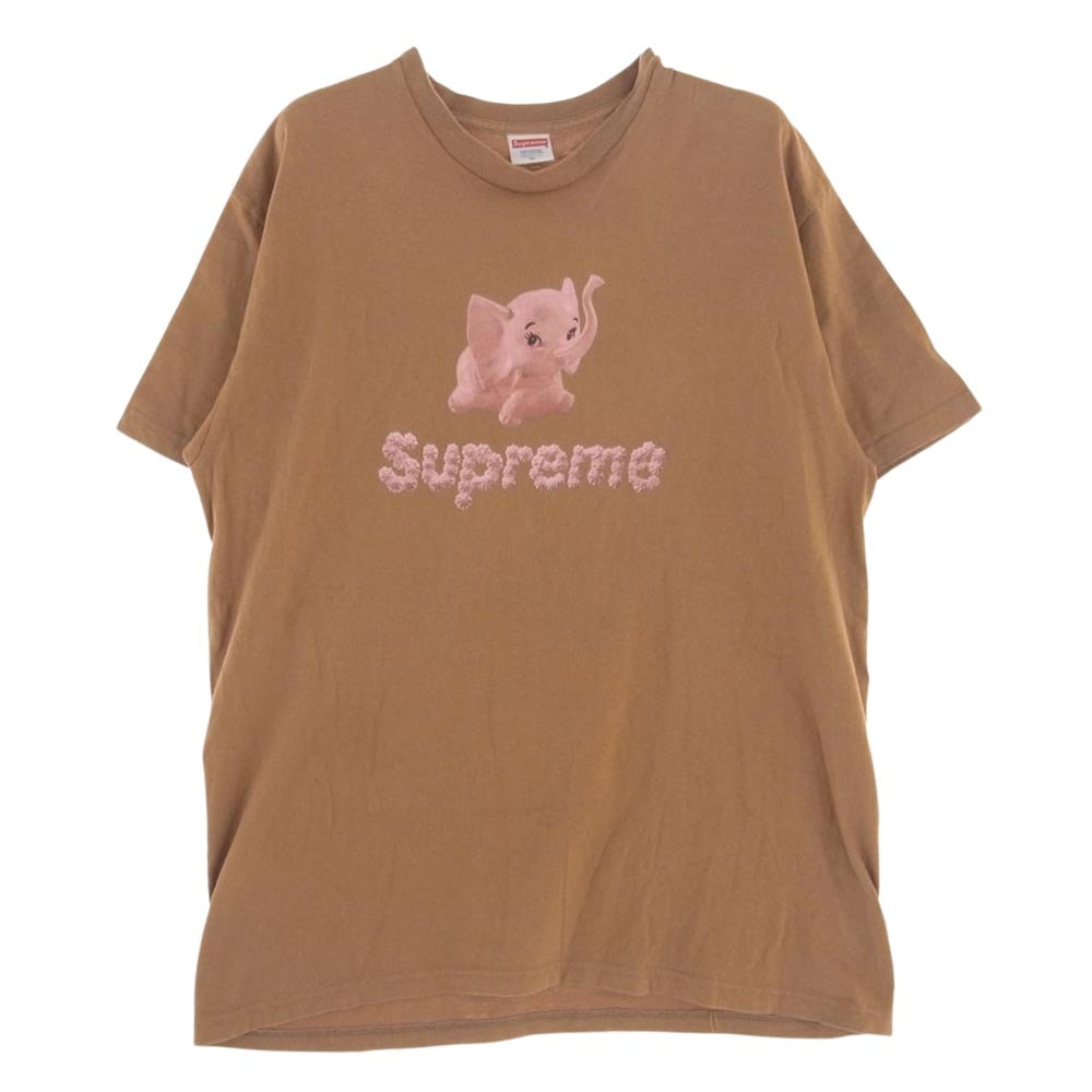 Supreme シュプリーム Ｔシャツ 17SS Elephant Tee エレファント プリント 半袖 Tシャツ ブラウン系 XL【中古】
