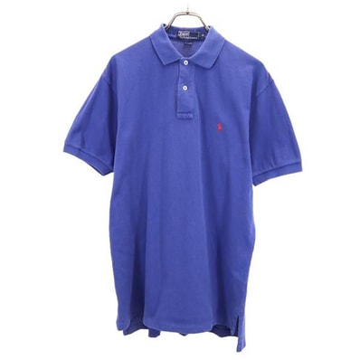 Polo by Ralph Lauren ポロバイラルフローレン 半袖 ポロシャツ M ブルー系 鹿の子