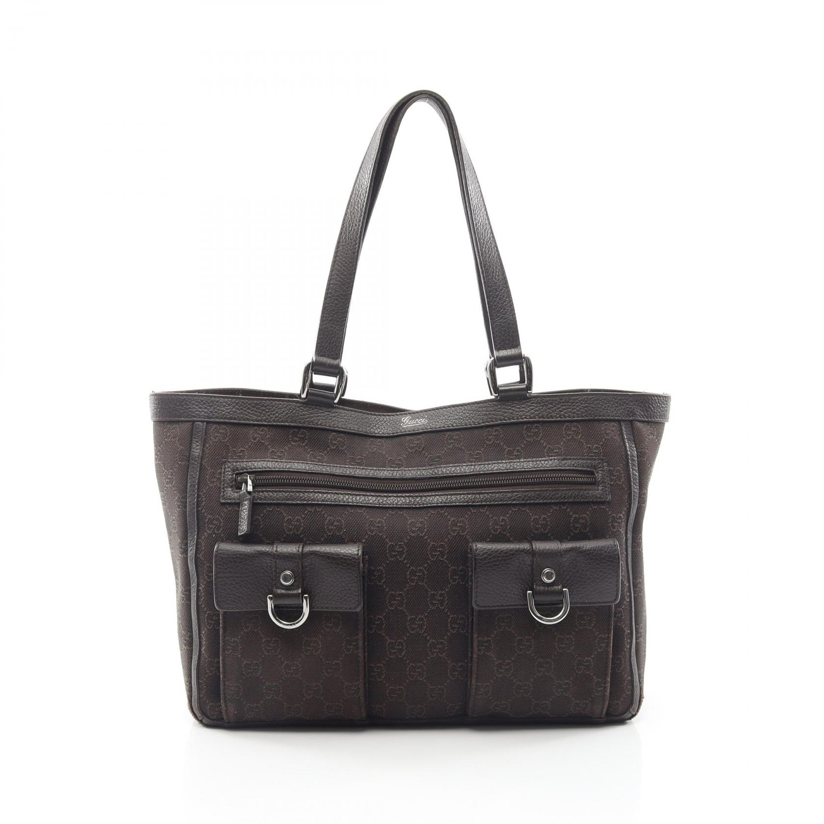 グッチ GUCCI アビー GG柄 トートバッグ バッグ キャンバス レザー レディース ブラウン系 268639 【中古】