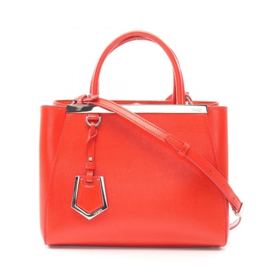 フェンディ FENDI PETITE 2JOURS プチ トゥージュール 2WAY ハンドバッグ バッグ パテントレザー レディース レッド系 8BH253 【中古】