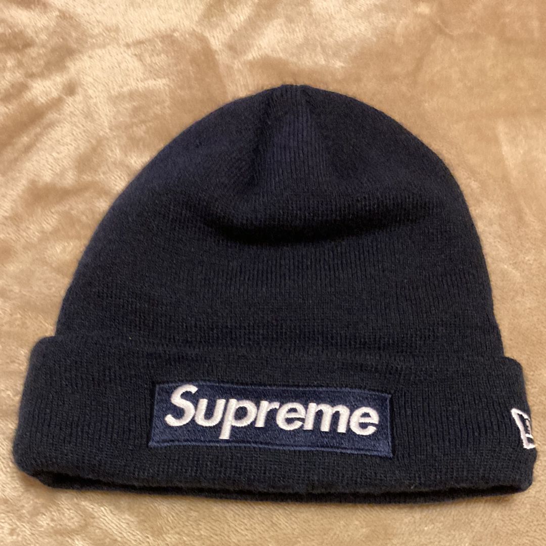 Supreme 16FW New Era Box Logo Beanie "Navy"