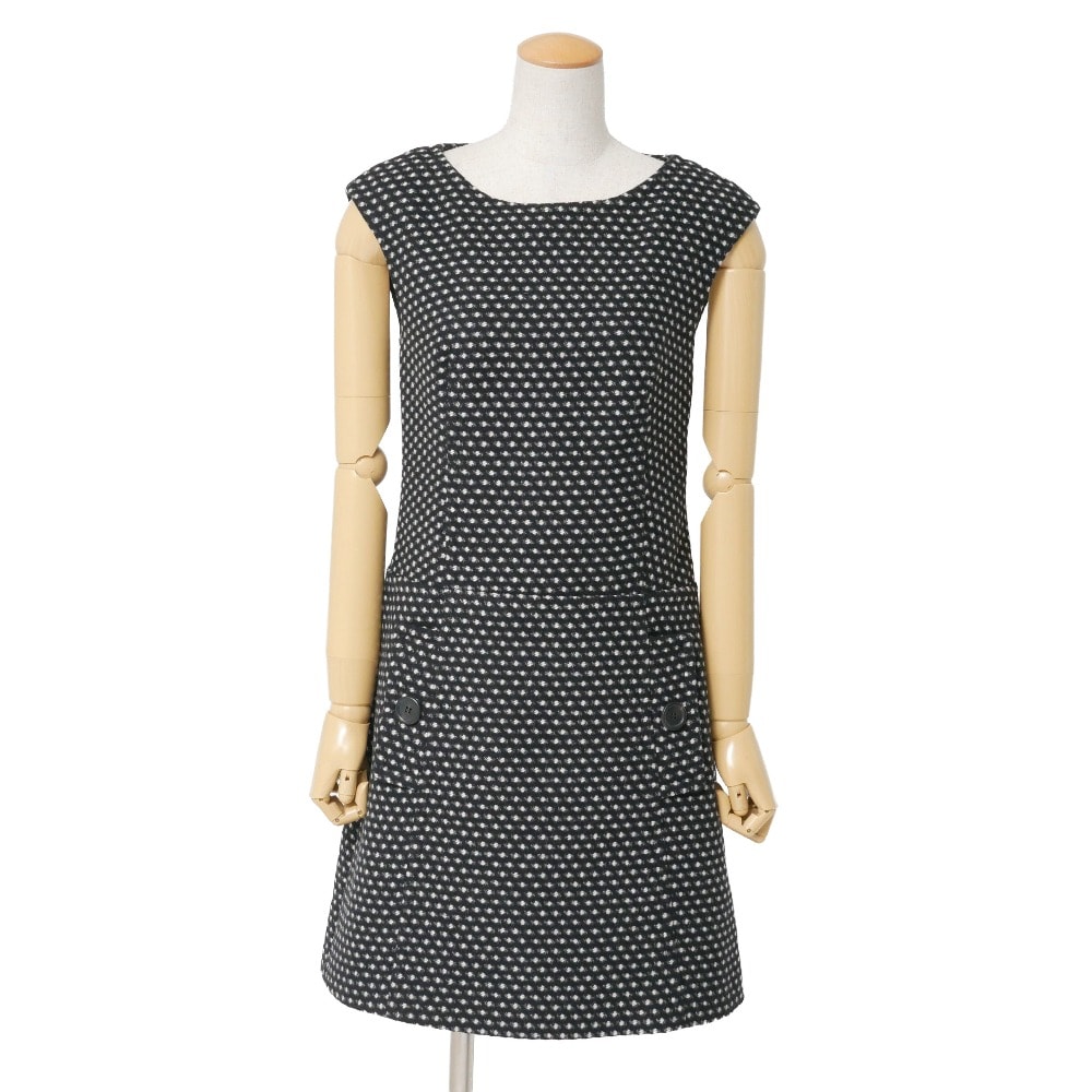 ■美品■PRADA プラダ ワンピース サイズ38S ノースリーブ ツイード ブランド古着【中古】20260331/RA8786