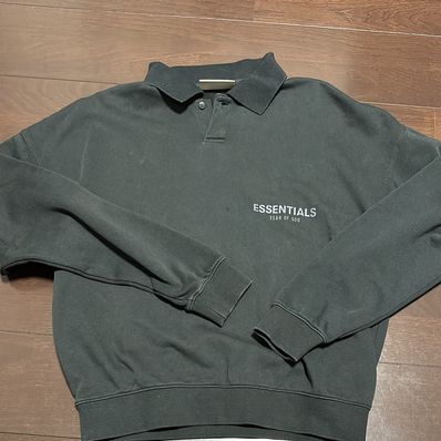 FEAR OF GOD ESSENTIALS Long Sleeve French Terry Polo "Stretch Limo"