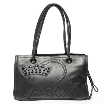 ロエベ LOEWE ロゴ レザー トートバッグ ショルダーバッグ【中古】
