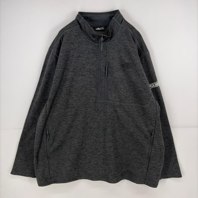 古着 ザ・ノースフェイス THE NORTH FACE ジャケット ハーフジップ フリースライナー 大きいサイズ ワンポイント 2XL グレー メンズ