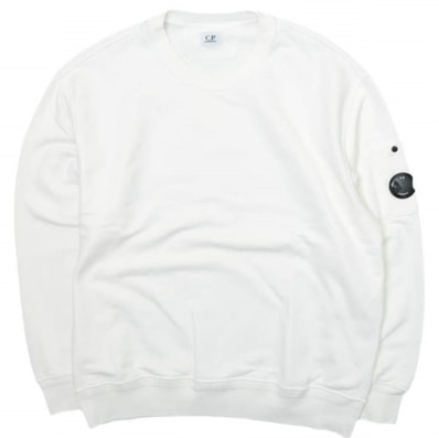 C.P.Company シーピーカンパニー DIAGONAL RAISED FLEECE LENS SWEATSHIRT レンズパッチ スウェット 16CMSS098A-110044G XL WHITE g28364